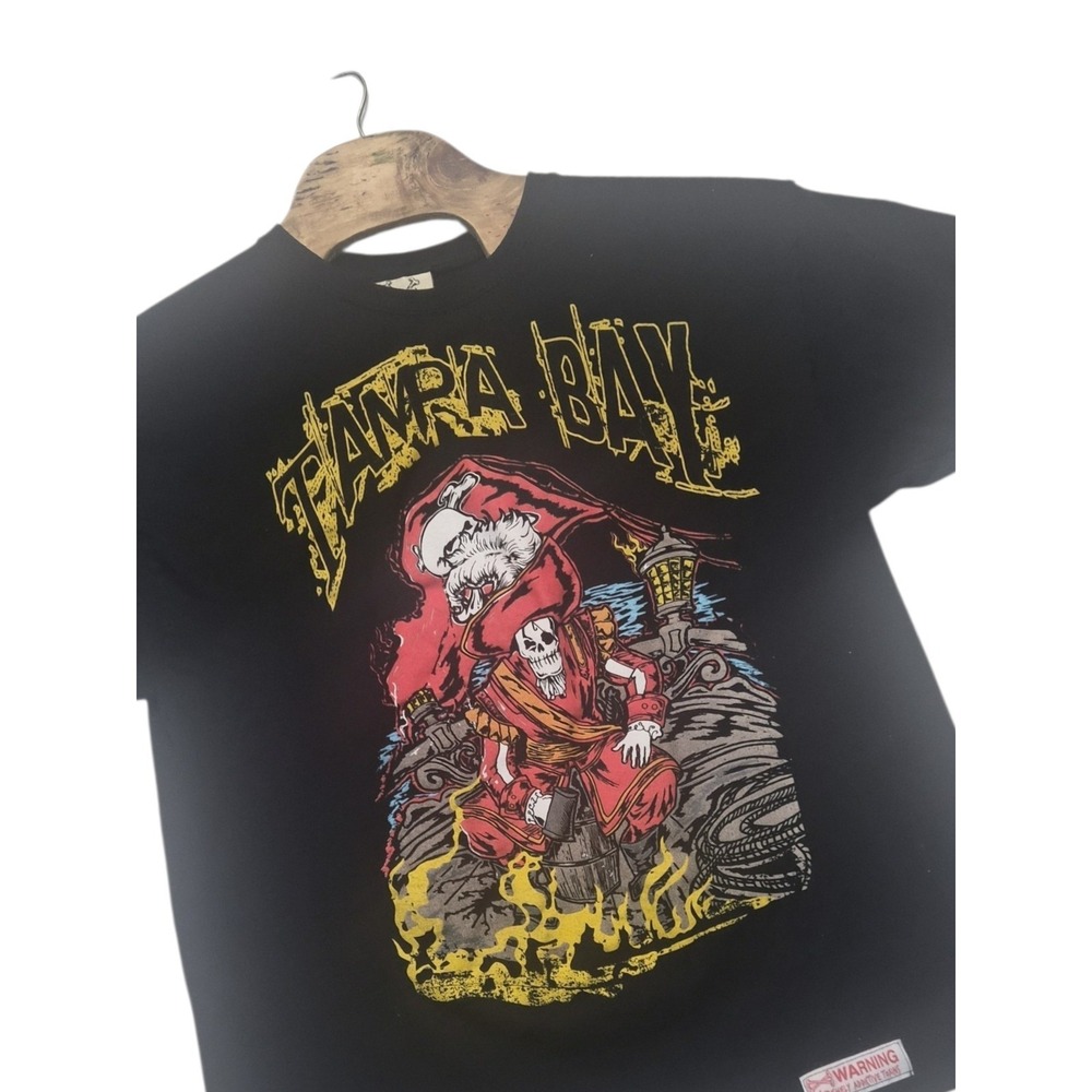 Brand X Streetwear Tampa Bay Skeleton Pirate Tee Black XL‎ Rare Graphic